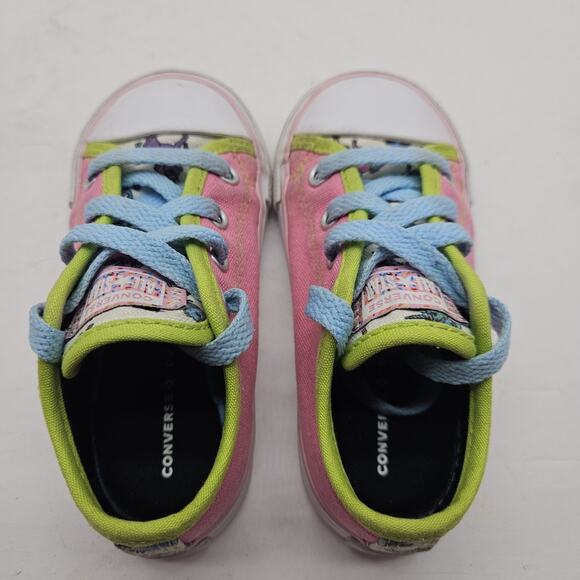 CONVERSE All Star Pink Canvas Unicorn Print Sneakers Low Top Toddler Girls Sz 7 - Picture 6 of 8